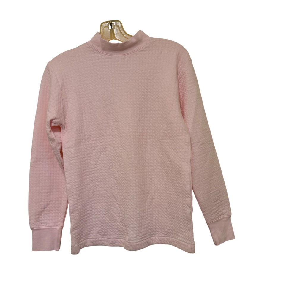 Three Gun Quilted Mock Neck Sweatshirt Womens 95 Long Sleeve Cotton Top READ